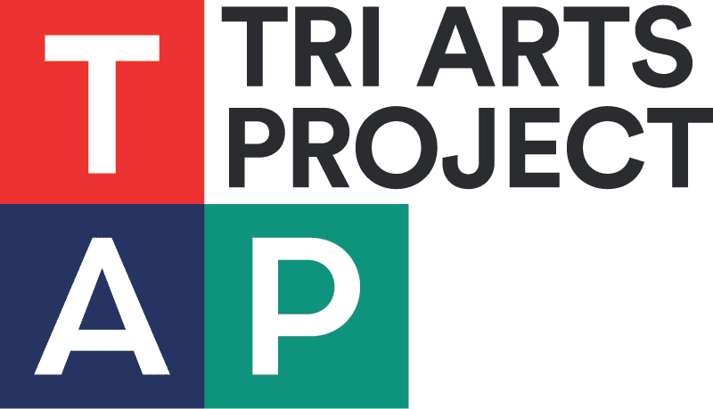 Tri-Arts-Project-Logo Logo for the TriArts Project with TAP initials in red, blue and green.